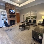 Inside waiting area with seating