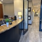 View of front desk upon entering side view